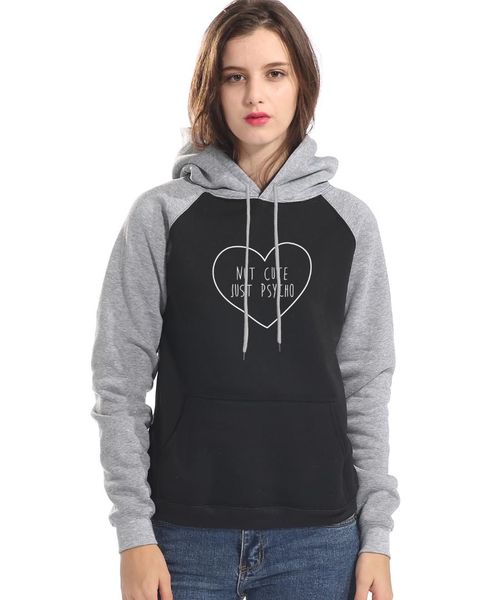 fashion raglan sleeve tracksuits harajuku 2019 autumn winter fleece hoodies women not cute just psycho print sweatshirts femme, Black
fashion raglan sleeve tracksuits harajuku 2019 autumn winter fleece hoodies women not cute just psycho print sweatshirts femme, Black