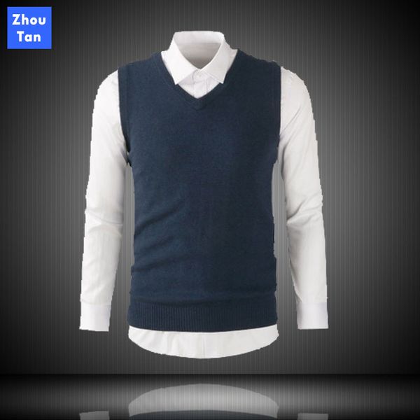 men's vests zhoutan 2021 autumn and winter fashion cotton sleeveless knit slim vest sweater, Black;white
men's vests zhoutan 2021 autumn and winter fashion cotton sleeveless knit slim vest sweater, Black;white