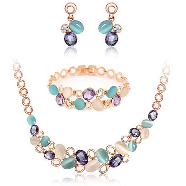 misananryne women's gold color austrian crystal classic necklace bracelet earrings ring wedding jewelry sets women gift, Silver
misananryne women's gold color austrian crystal classic necklace bracelet earrings ring wedding jewelry sets women gift, Silver