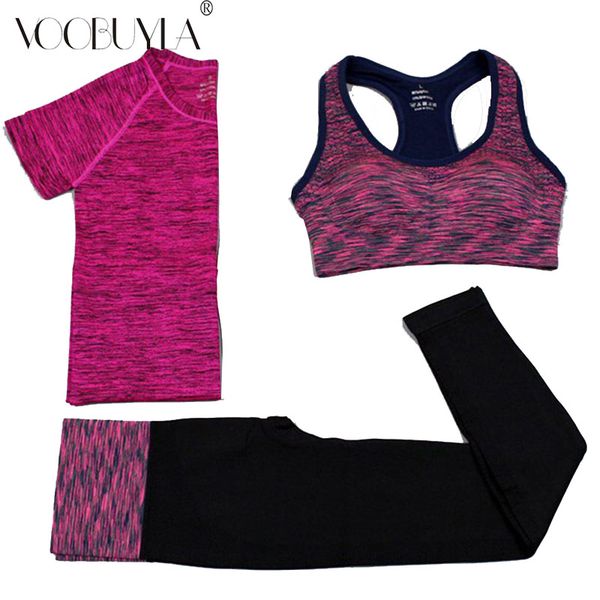 voobuyla women summer sport running clothes yoga suit bra set 3 piece female short-sleeved pants outdoor quick drying sportswear, Black;blue
voobuyla women summer sport running clothes yoga suit bra set 3 piece female short-sleeved pants outdoor quick drying sportswear, Black;blue