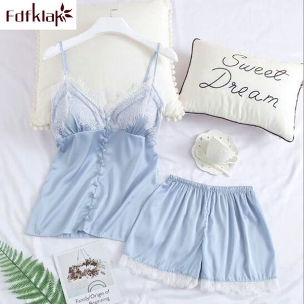 fdfklak pyjama femme new lingerie pyjamas women lace silk pajamas set shorts summer nightwear pijama girl's home clothes, Blue;gray
fdfklak pyjama femme new lingerie pyjamas women lace silk pajamas set shorts summer nightwear pijama girl's home clothes, Blue;gray