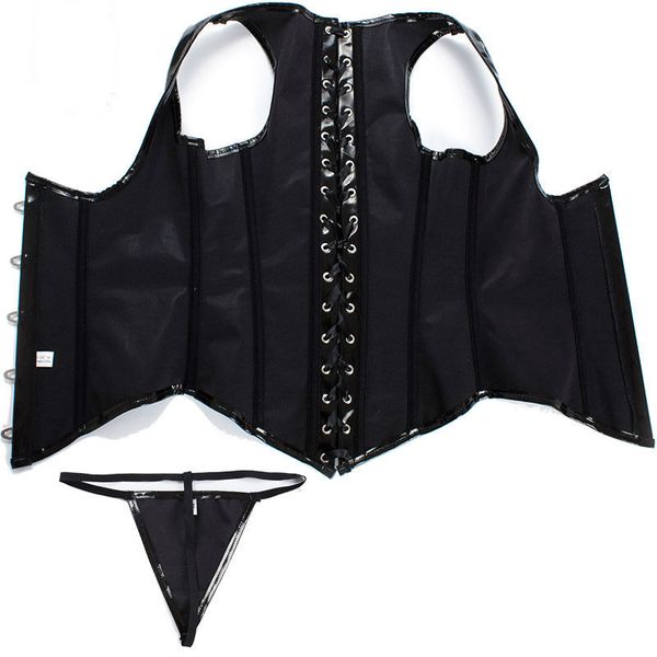black pvc leather gothic clothing women corselet underbust corset waist trainer vest espartilhos e corpetes emagrecimento, Black;white
black pvc leather gothic clothing women corselet underbust corset waist trainer vest espartilhos e corpetes emagrecimento, Black;white
