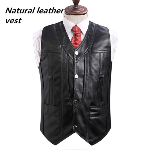 2019 high-end brand men's leather waistcoats large size real sheepskin male vest black motorcycle jacket for men ing, Black;white
2019 high-end brand men's leather waistcoats large size real sheepskin male vest black motorcycle jacket for men ing, Black;white