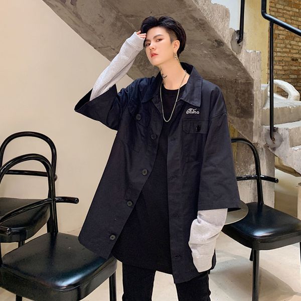 male vintage streetwear hip hop jackets outerwear men long sleeve splice loose casual coat cardigan overcoat, Black;brown
male vintage streetwear hip hop jackets outerwear men long sleeve splice loose casual coat cardigan overcoat, Black;brown