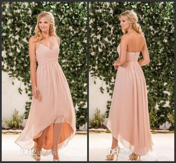 2018 new blush pink chiffon high low bridesmaid dresses halter pleats back zipper long beach country garden maid of honor gown 302, White;pink
2018 new blush pink chiffon high low bridesmaid dresses halter pleats back zipper long beach country garden maid of honor gown 302, White;pink