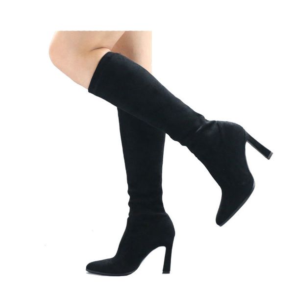 2020 high heels women boots mid calf shoes pointed toe winter autumn stretch suede slip on woman boots, Black
2020 high heels women boots mid calf shoes pointed toe winter autumn stretch suede slip on woman boots, Black