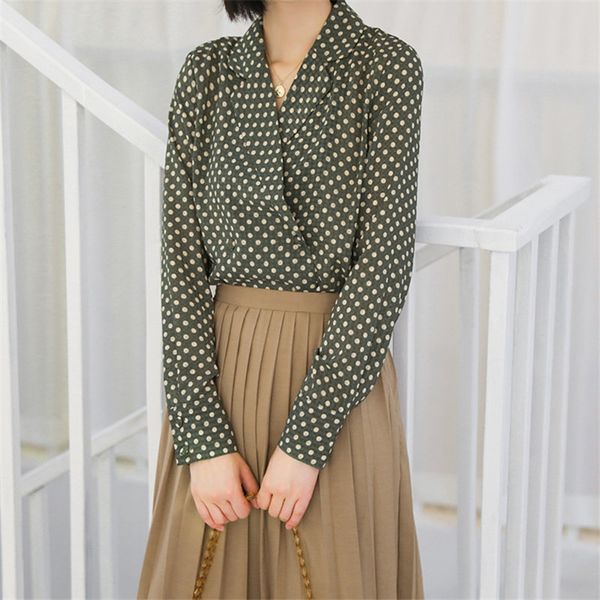 women's blouses & shirts hzirip all match polka dots elegant chic 2021 vintage retro streetwear large size office lady brief long sleev, White
women's blouses & shirts hzirip all match polka dots elegant chic 2021 vintage retro streetwear large size office lady brief long sleev, White