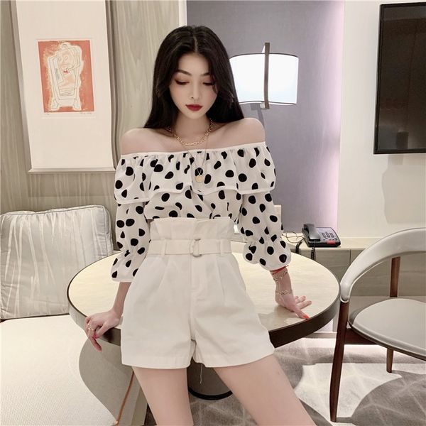 nana fashion womens clothing store hong kong-style polka dot flounce shirt high waist wide leg shorts fashion ageing style suit, Black;white
nana fashion womens clothing store hong kong-style polka dot flounce shirt high waist wide leg shorts fashion ageing style suit, Black;white