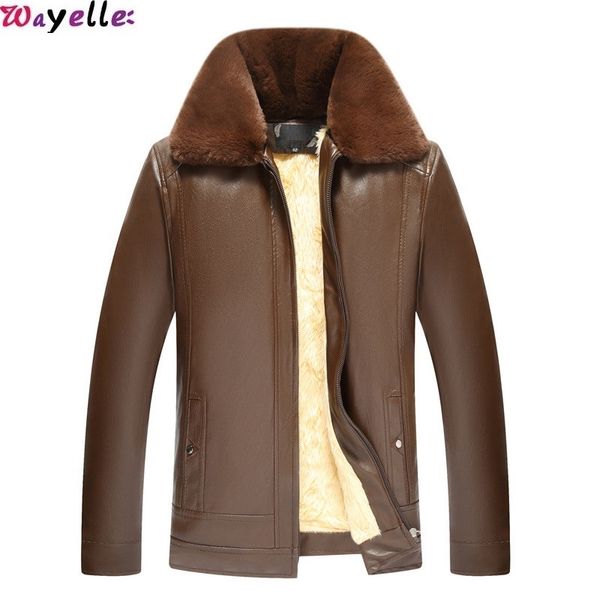 faux fur coat men 2019 winter thick warm fleece pu leather jacket with fur collar men brown faux leather jacket overcoat, Black
faux fur coat men 2019 winter thick warm fleece pu leather jacket with fur collar men brown faux leather jacket overcoat, Black