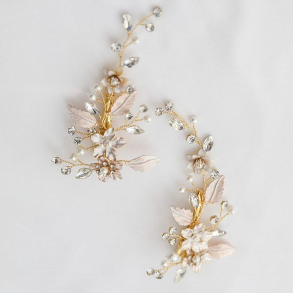 handmade gold flower hair clips bridal pins crystal women headpiece leaf hair accessories wedding prom jewelry, Golden;white
handmade gold flower hair clips bridal pins crystal women headpiece leaf hair accessories wedding prom jewelry, Golden;white