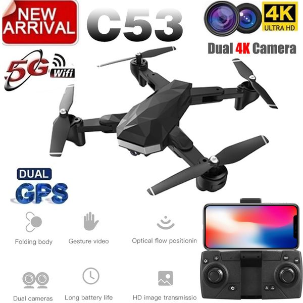 2019 новый quadcopter c53 gps drone с 4k hd камера 5g wifi fpv rc складная professional вертолет rc дроны игрушка для детей t191223
2019 новый quadcopter c53 gps drone с 4k hd камера 5g wifi fpv rc складная professional вертолет rc дроны игрушка для детей t191223