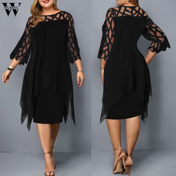 womail dresses openwork perspective mesh chiffon double-layer large size dress hollow out o-neck casual dress woman vestidos n11, Black;gray
womail dresses openwork perspective mesh chiffon double-layer large size dress hollow out o-neck casual dress woman vestidos n11, Black;gray