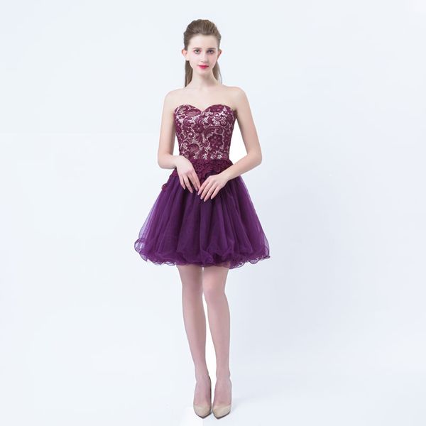 new design a-line short dresses strapless cocktail party dress veatidos de festa tulle lace slim lace prom style, Black
new design a-line short dresses strapless cocktail party dress veatidos de festa tulle lace slim lace prom style, Black