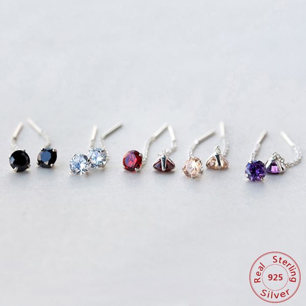 real. 925 sterling silver jewelry red / clear / black purple champagne cz stone long earring stud earring for women, Golden;silver
real. 925 sterling silver jewelry red / clear / black purple champagne cz stone long earring stud earring for women, Golden;silver