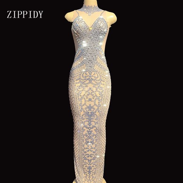sparkly rhinestones mesh long dress women's birthday celebrate see through net dress stage costume dance outfit youdu, Black;gray
sparkly rhinestones mesh long dress women's birthday celebrate see through net dress stage costume dance outfit youdu, Black;gray