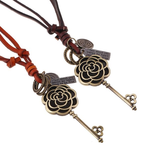 retro rope necklace female korean long wild sweater chain alloy hollow flower key leather necklace fashion jewelry accessories, Silver
retro rope necklace female korean long wild sweater chain alloy hollow flower key leather necklace fashion jewelry accessories, Silver
