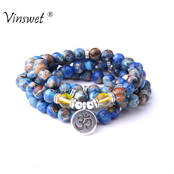 bracelet fashion men women`s natural imperial jaspers beads with lotus om buddha charm bracelet 108 mala necklace dropshipping, Silver
bracelet fashion men women`s natural imperial jaspers beads with lotus om buddha charm bracelet 108 mala necklace dropshipping, Silver