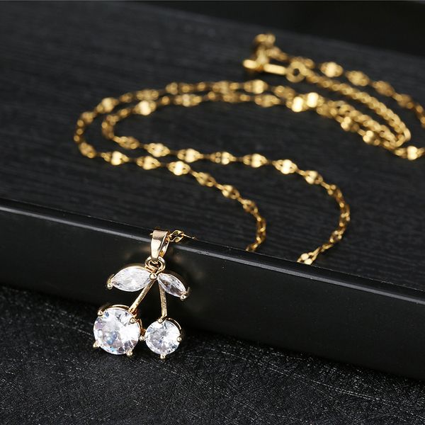 cherry necklaces for women zircon titanium steel wild pendant student chain accessories female charms choker new 2020, Silver
cherry necklaces for women zircon titanium steel wild pendant student chain accessories female charms choker new 2020, Silver