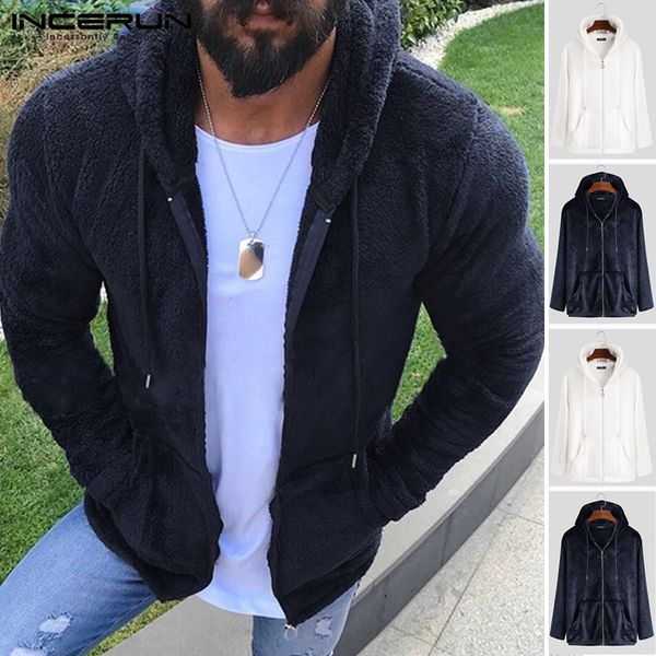 incerun men plush cardigan long sleeve drawstring warm hooded coat pure color hoodies mens baggy furry trendy jackets hombre, Black;brown
incerun men plush cardigan long sleeve drawstring warm hooded coat pure color hoodies mens baggy furry trendy jackets hombre, Black;brown