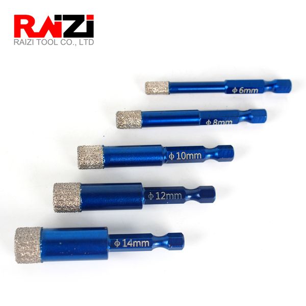 raizi 1/4 inch hexagon shank dry vacuum brazed diamond tile drill bits for ceramic,porcelain with 6~14 mm diameter
raizi 1/4 inch hexagon shank dry vacuum brazed diamond tile drill bits for ceramic,porcelain with 6~14 mm diameter