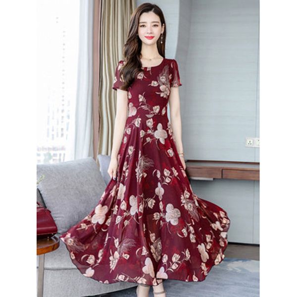 casual dresses summer temperament dress 2021 round neck women's very fairy vestidos slim floral a word chiffon long a855, Black;gray
casual dresses summer temperament dress 2021 round neck women's very fairy vestidos slim floral a word chiffon long a855, Black;gray