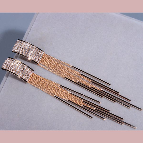 2019 new gold color long crystal tassel clip on earrings without piercing for women wedding brinco fashion jewelry gifts, Silver
2019 new gold color long crystal tassel clip on earrings without piercing for women wedding brinco fashion jewelry gifts, Silver
