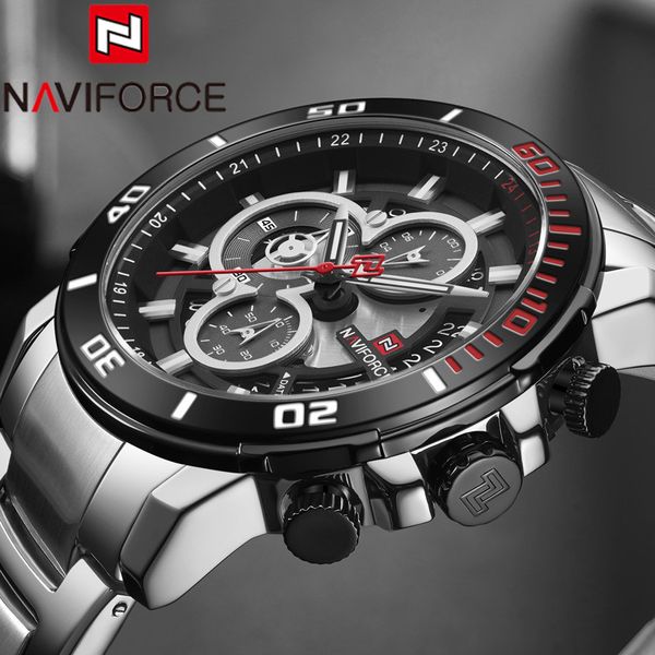 naviforce men watch new sport man wristwatch silver chronograph stainless steel quartz male clock 9174, Slivery;brown
naviforce men watch new sport man wristwatch silver chronograph stainless steel quartz male clock 9174, Slivery;brown