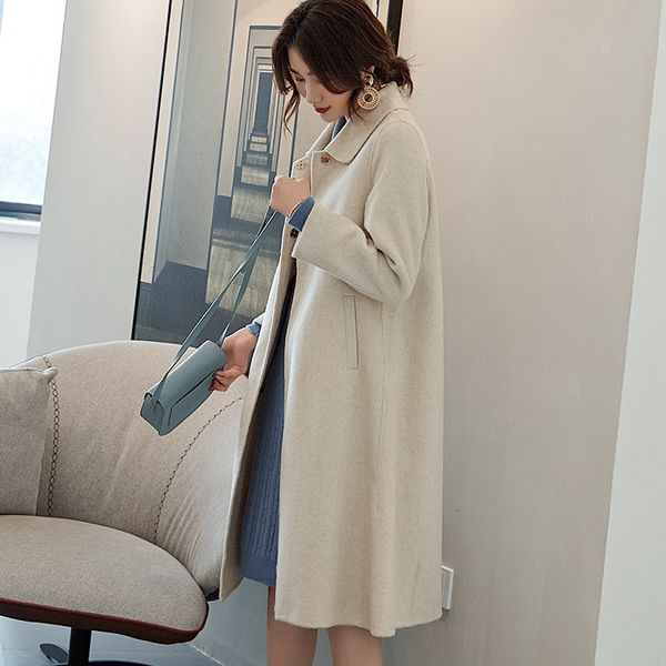 2019 autumn and winter new double-sided wool coat female collar women long wool coat 4 colors choose, Black
2019 autumn and winter new double-sided wool coat female collar women long wool coat 4 colors choose, Black