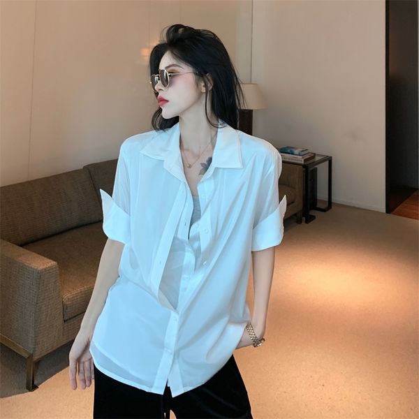 design sense fake two-piece white shirt womens 2020 summer new elegant polo collar niche hong kong-style sunscreen top
design sense fake two-piece white shirt womens 2020 summer new elegant polo collar niche hong kong-style sunscreen top