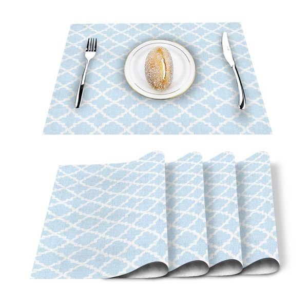 4/6 pcs placemat table mat blue white diamond geometic printed for tables linen cotton kitchen dining pads placemats set
4/6 pcs placemat table mat blue white diamond geometic printed for tables linen cotton kitchen dining pads placemats set