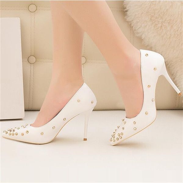 studded high heels 10cm stilettos women pointed toe rivet ladies party pumps women's shoes pure colour shoes woman, Black
studded high heels 10cm stilettos women pointed toe rivet ladies party pumps women's shoes pure colour shoes woman, Black