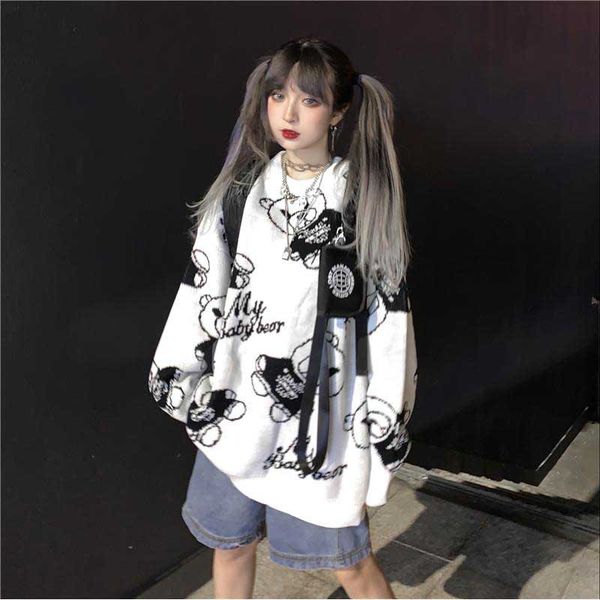 nicemix winter new fashion trend loose casual collegiate style cartoon collar ed men's sweater masculina homme sweater women, White;black
nicemix winter new fashion trend loose casual collegiate style cartoon collar ed men's sweater masculina homme sweater women, White;black
