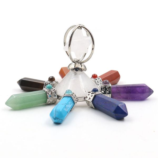 wholesale 5 pcs silver plated wire wrap merkaba pyramid hexagon column stone pendant energy converter healing chakra jewelry
wholesale 5 pcs silver plated wire wrap merkaba pyramid hexagon column stone pendant energy converter healing chakra jewelry
