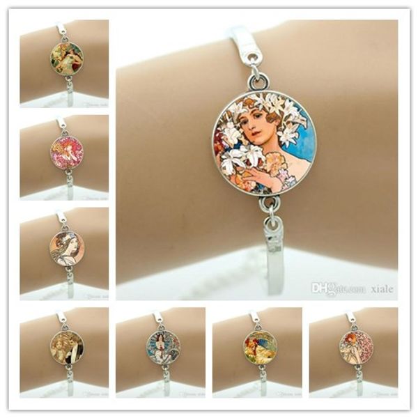 charm colorful painting artwork alphonse mucha bracelets exquisite popular women drawing jewelry handmade new ns574, Golden;silver
charm colorful painting artwork alphonse mucha bracelets exquisite popular women drawing jewelry handmade new ns574, Golden;silver