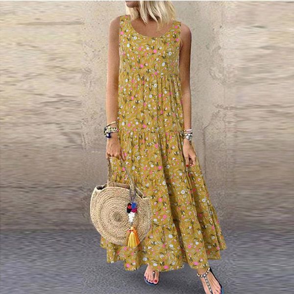 casual dresses floral printed dress women loose sleeveless daily linen long maxi plus size dames jurken sommerkleid, Black;gray
casual dresses floral printed dress women loose sleeveless daily linen long maxi plus size dames jurken sommerkleid, Black;gray