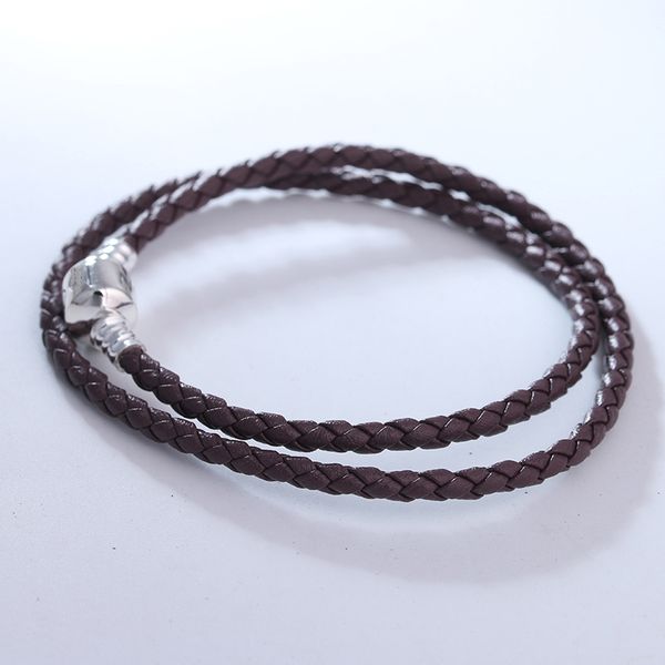dark brown double leather bracelet fits sterling silver original charms & beads for woman diy jewelry making, Black
dark brown double leather bracelet fits sterling silver original charms & beads for woman diy jewelry making, Black