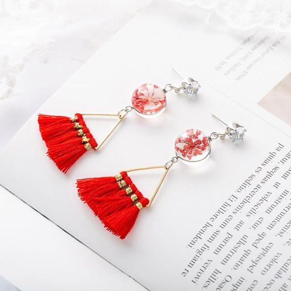 bohemia statement tassel earrings geometric drop earrings for women blue red purple wedding long fringed jewelry gift, Silver 
bohemia statement tassel earrings geometric drop earrings for women blue red purple wedding long fringed jewelry gift, Silver