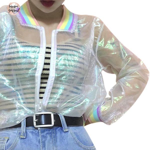 iridescent hologram rainbow symphony jacket women coat laser regular transparent bomber jacket sunproof drop shipping good quality, Black;brown 
iridescent hologram rainbow symphony jacket women coat laser regular transparent bomber jacket sunproof drop shipping good quality, Black;brown