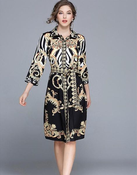 shirt dress women elegant 2018 summer vetement femme autumn dresses floral print england style runway buttons casual dresses, White;black
shirt dress women elegant 2018 summer vetement femme autumn dresses floral print england style runway buttons casual dresses, White;black