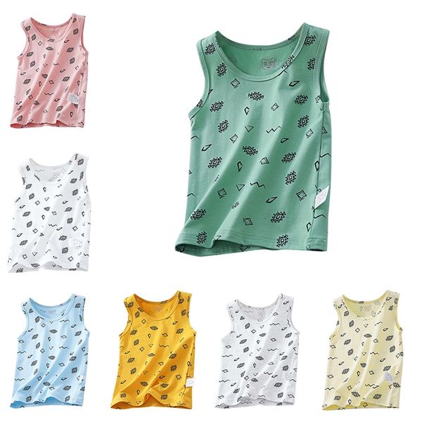 2019 Girls Summer Floral Tanks Tops Girl Underwear Kids Clothes Cotton Baby Undershirt Teenager Singlets Children Underwear