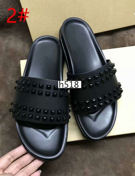 donna studded red bottom slippers designer willow nails soft bottom rubber slippers men rivet spikes flat slipperswith boxs, Black
donna studded red bottom slippers designer willow nails soft bottom rubber slippers men rivet spikes flat slipperswith boxs, Black