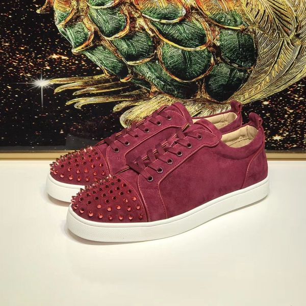 drop shipping men's shoes red bottom spikes flat junior leisure trainer footwear with rivets toe,suede couple junior spiked flats train, Black 
drop shipping men's shoes red bottom spikes flat junior leisure trainer footwear with rivets toe,suede couple junior spiked flats train, Black