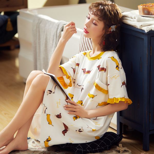 summer new women nightgown short sleeve cotton nightdress print nightwear female night dress casual sleep dress home, Black;red
summer new women nightgown short sleeve cotton nightdress print nightwear female night dress casual sleep dress home, Black;red