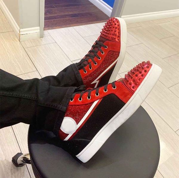 high spikes red bottom sneakers men,women casual walking classic brand designer outsoor cool strass trainer discount eu35-47, Black
high spikes red bottom sneakers men,women casual walking classic brand designer outsoor cool strass trainer discount eu35-47, Black