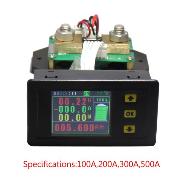 

dc 120v 100a 200a 500a lcd combo meter voltage current kwh watt meter 12v 24v 48v 96v battery capacity power monitoring