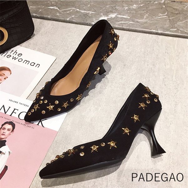2020 women shoes khaki party high-heeled shoes metal decoration concise fashion woman heels, Black
2020 women shoes khaki party high-heeled shoes metal decoration concise fashion woman heels, Black