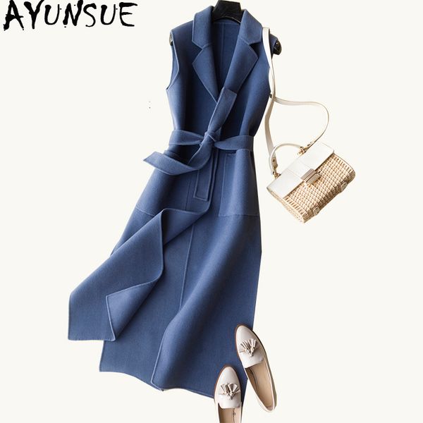 ayunsue 2019 autumn winter women's vest wool coat female long vests with belt waistcoat for women jaqueta feminina fg8305, Black;white
ayunsue 2019 autumn winter women's vest wool coat female long vests with belt waistcoat for women jaqueta feminina fg8305, Black;white