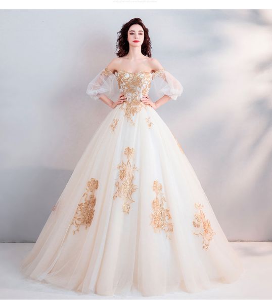 2019 new gold lace ball gown wedding dress short sleeves off the shoulder dubai arabic women princess non white bridal gowns cheap
2019 new gold lace ball gown wedding dress short sleeves off the shoulder dubai arabic women princess non white bridal gowns cheap