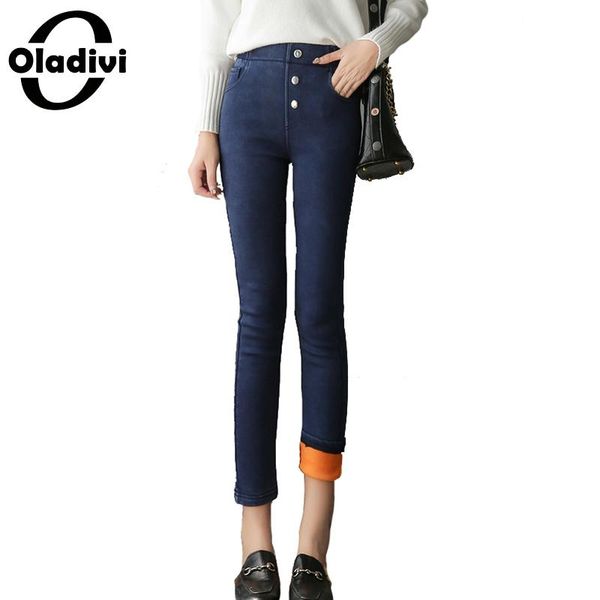 oladivi plus size women faux jeans velvet pants lady stretch pencil pants 2019 winter warm trousers thick skinny fitness caprics, Black;white
oladivi plus size women faux jeans velvet pants lady stretch pencil pants 2019 winter warm trousers thick skinny fitness caprics, Black;white