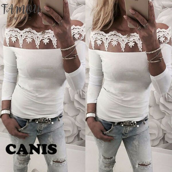 2020 new fashion women off shoulder cap sleeve lace slash neck t shirt casual loose long sleeve off shoulder lace, White
2020 new fashion women off shoulder cap sleeve lace slash neck t shirt casual loose long sleeve off shoulder lace, White